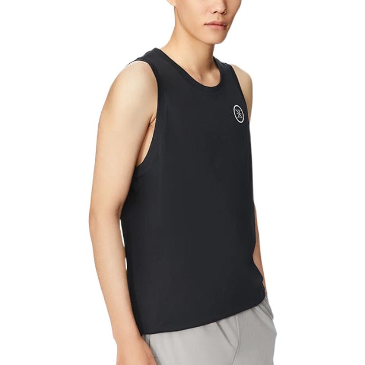 Li Ning Wade Serisi SS22 Düz Renk Bisiklet Yaka Kazak Yelek Erkek Üstler Siyah AVSS031-1