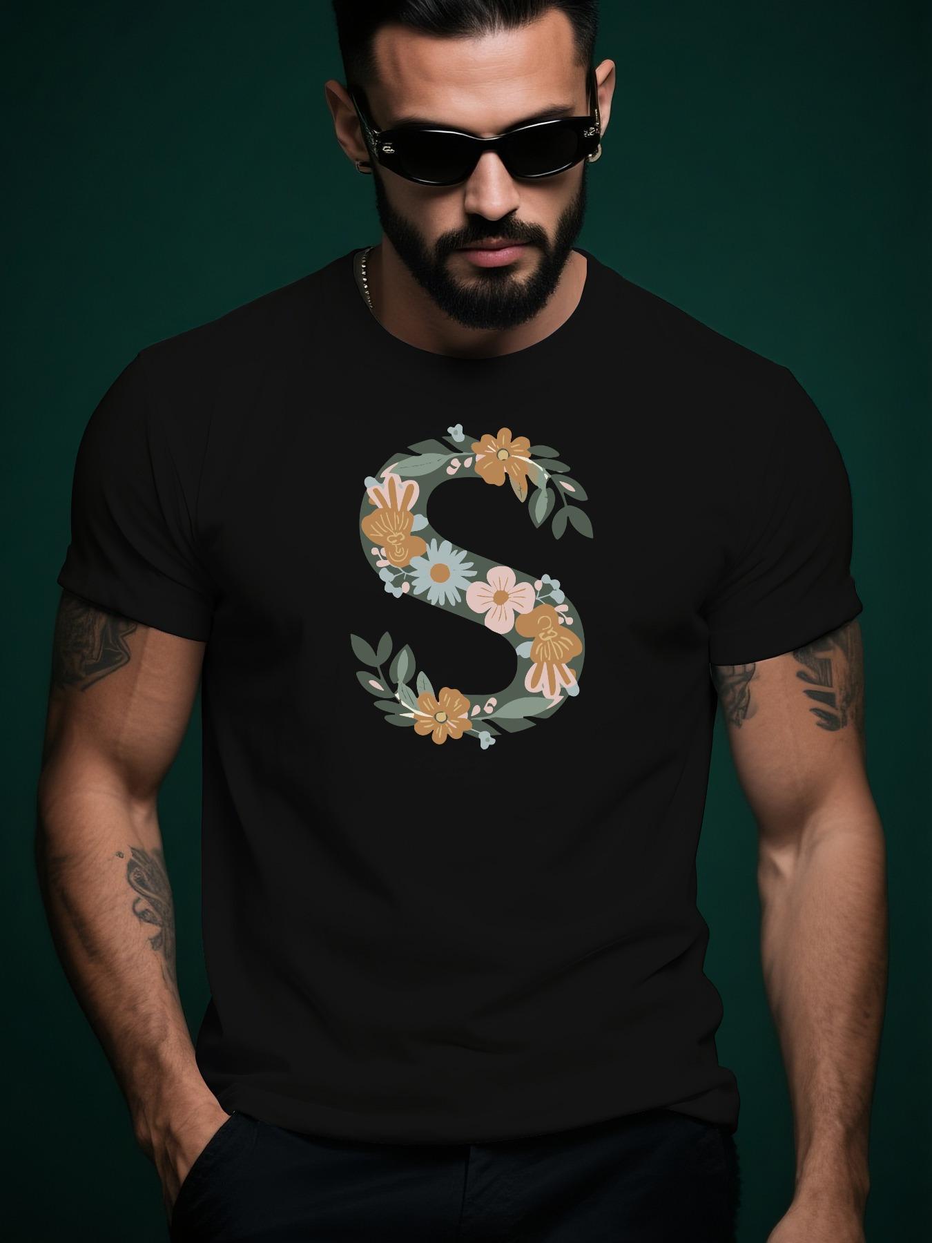 Floral Pattern Summer Casual Round Neck Short Sleeve Tshirt XXXL