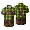 Men’s Short Sleeve Button Down Shirt with Vintage Festival Print Relaxed Fit Casual Party and Everyday Wear Top