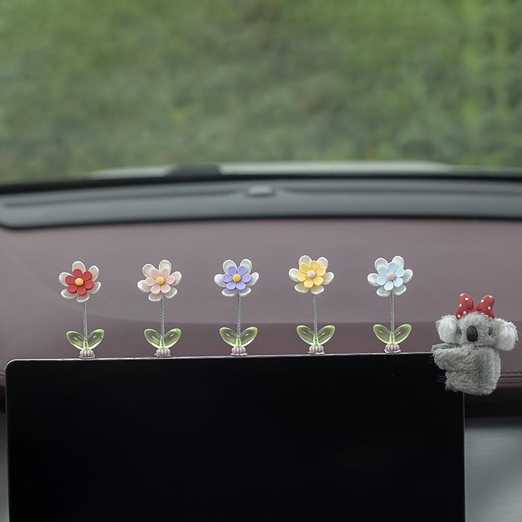 Flower Car Decor | Car Dashboard Decor 5 Pcs - Flower Car Dashboard Decoration,