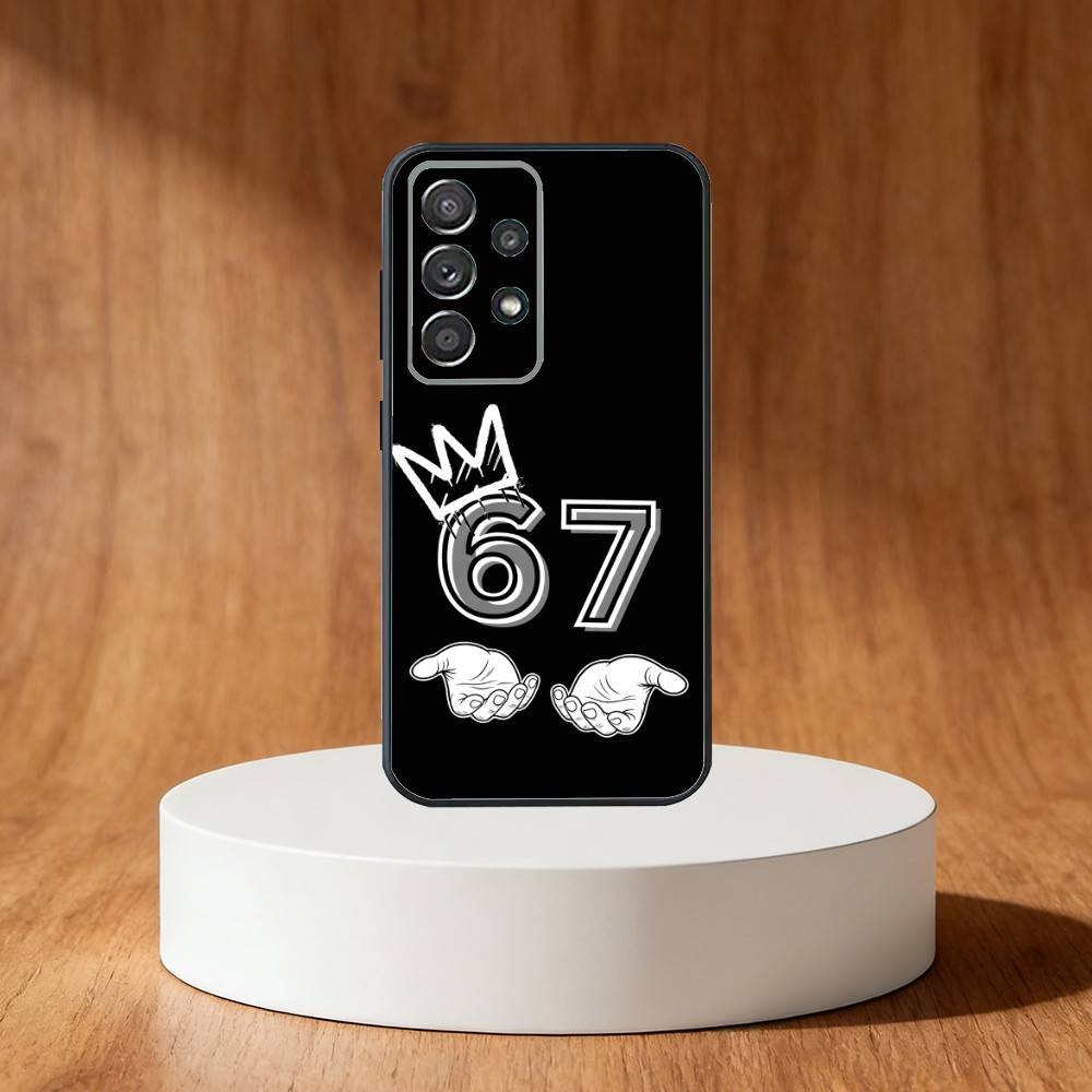 

Six Seven 67 Phone Case For Samsung S25,S24,S21,S22,S23,S30,Ultra,S20,Plus,Fe,Note,10,9,5G Black Cover Samsung S22ULTRA5G