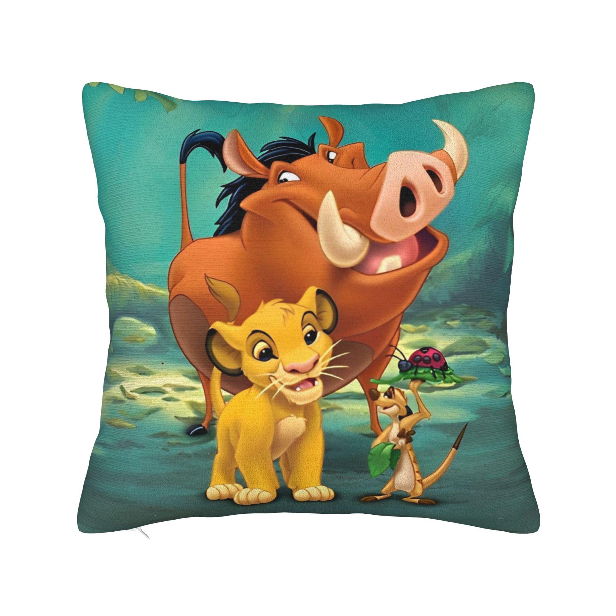 

Lion King Simba Square Pillow Case Cushion Covers Fashion Zippered Decor Throw Pillow Case Cover for Sofa 40x40cm 30cmx30cm