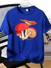 Unisexs Tee Vivid Cartoon Red Mushroom Cluster Print Cotton Short Sleeve Male Casual Streetwear Outdoor Daily Basic Fashion Top