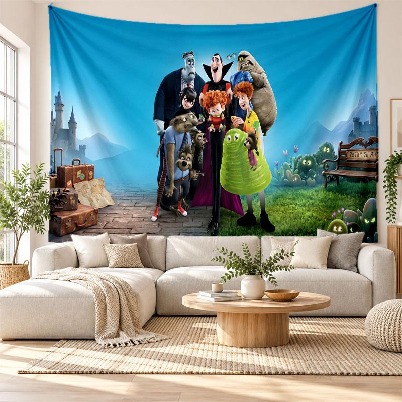 Hotel Transsilvanien Wandteppich Heimdekoration Hängendes Stoffkunst-Hintergrundteppich für Schlafzimmer