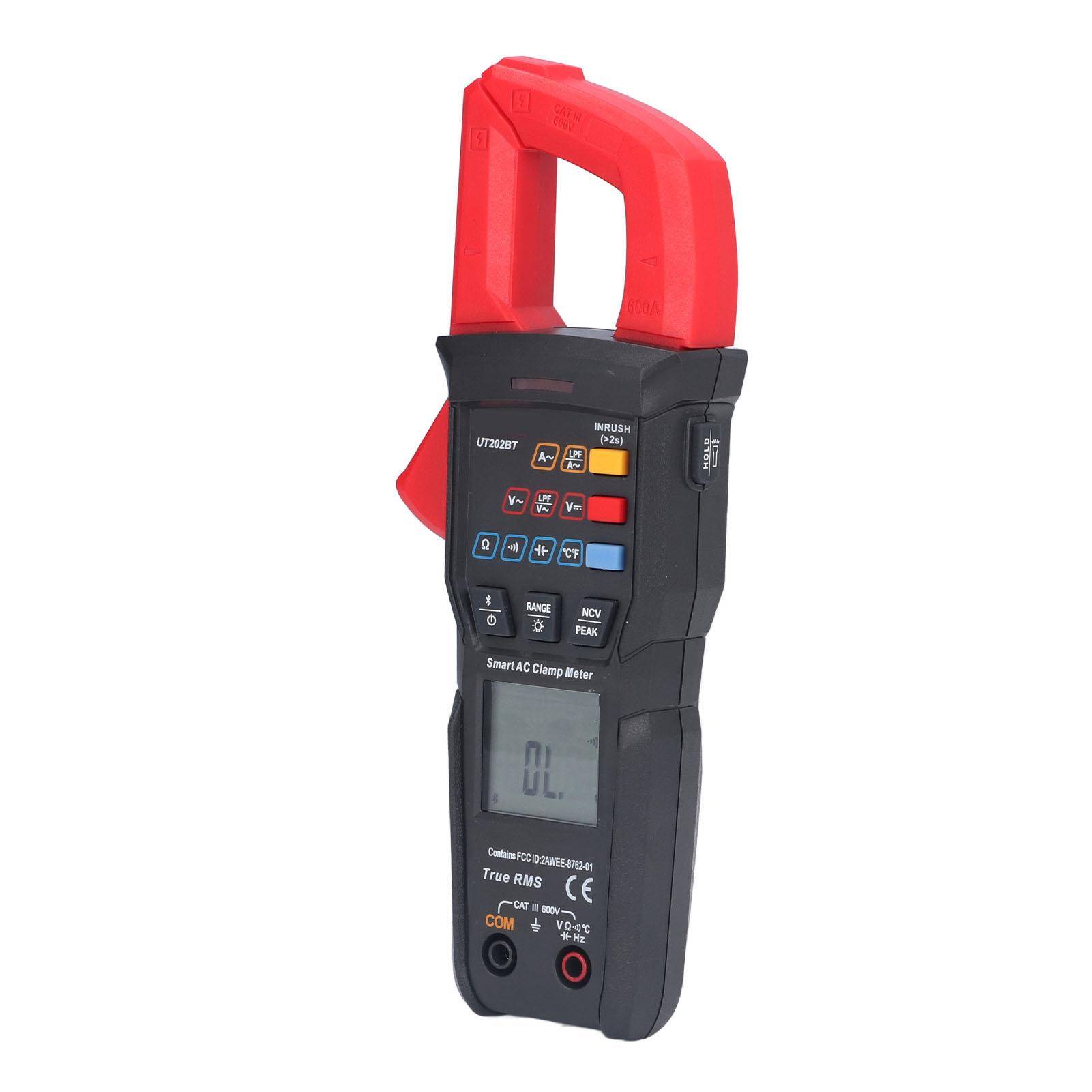 

Digital Clamp Meter Multimeter Smart Voltage Resistance Test Bluetooth AC DC Current UT202BT