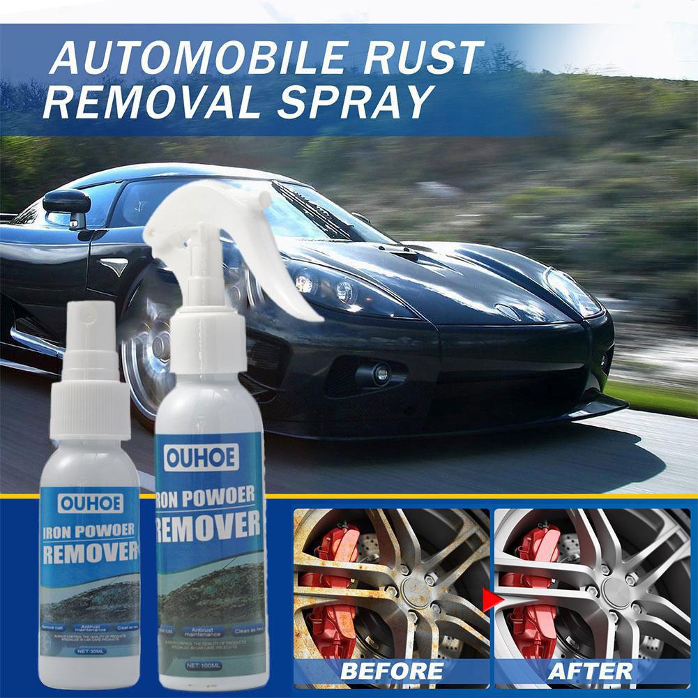 100ml Car Rust Remover Spray Metal Paint Cleaner Maintenance Cleaning Car Remover Supplies Powder Car Iron Spray Rus L0J3