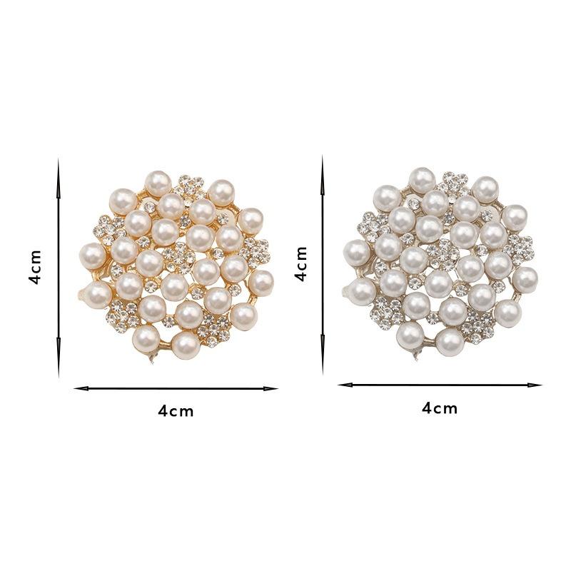 Pearl Large Brooch Diamond Pin Women's Anti-Light Corsage High-Level Coat Trenchcoat Suit Accessories Cross-Border