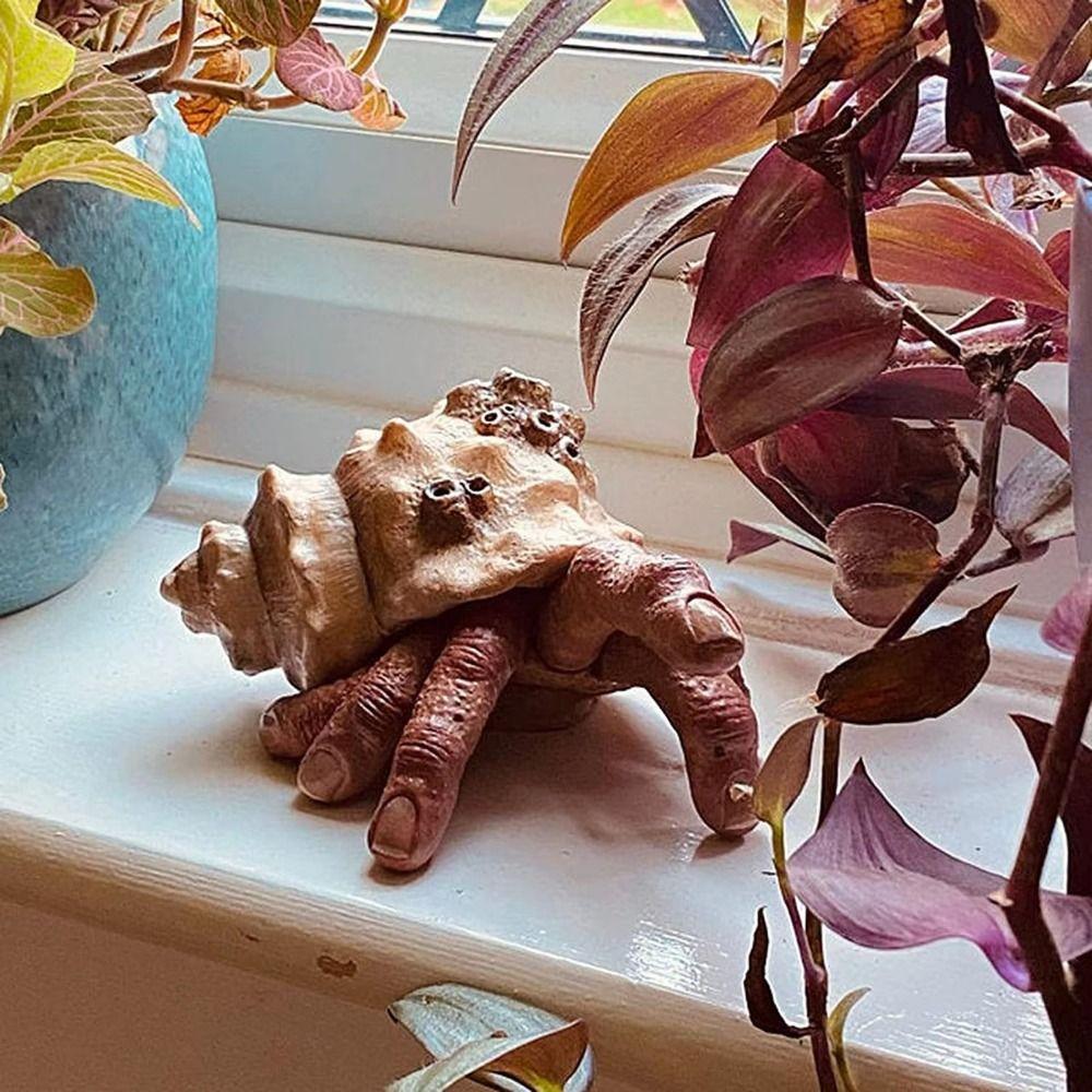 

Simulation Resin Finger Crab Conch Shell Hermit Crab Toys Parasitic Finger Crab Fish Tank Style 1