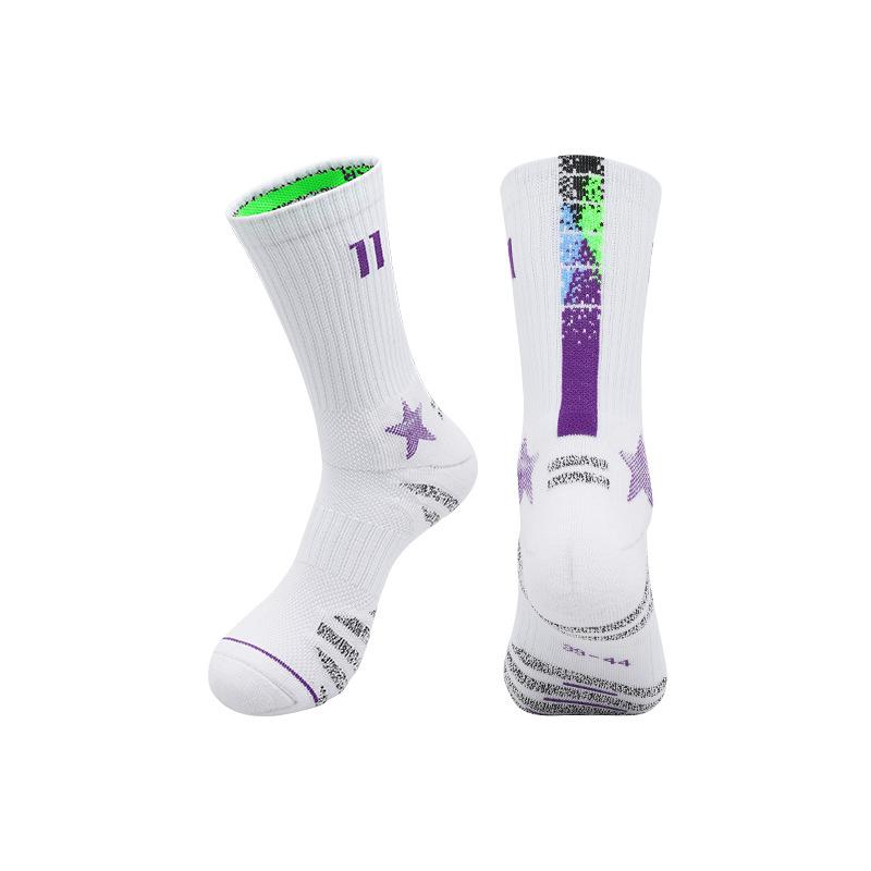 Professional Basketball Socks Non-Slip Sweat-Absorbing Deodorant Towel Bottom Sports Socks Adult Breathable Medium Tube Training Socks