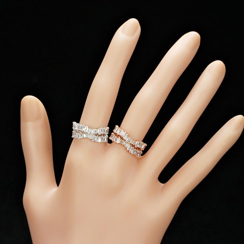 2018 Sparkling Zircon Rectangle Irregular Gemstone Ring Ring