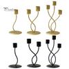 Taper Candle Holder Metal Curved Candle Holder Table Centerpiece Tapered Pillar Candles Holder for Wedding Festive Decor