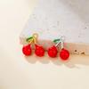 5pcs Red Enamel Cherry Charms Stainless Steel Fruit Pendants for DIY Bracelets Necklaces Jewelry Making Accessories Handmade DIY