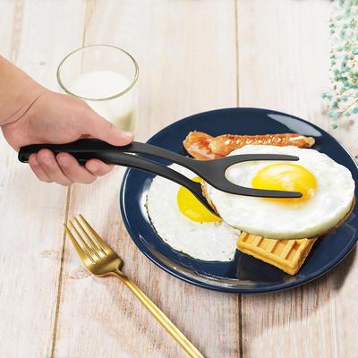 2 in 1 Multiuso Antiaderente Cibo Clip Fritto Uovo Cottura Spatola Pancake Spatola Pizza Barbecue Pane Morsetto Addensare Liscio Pinza