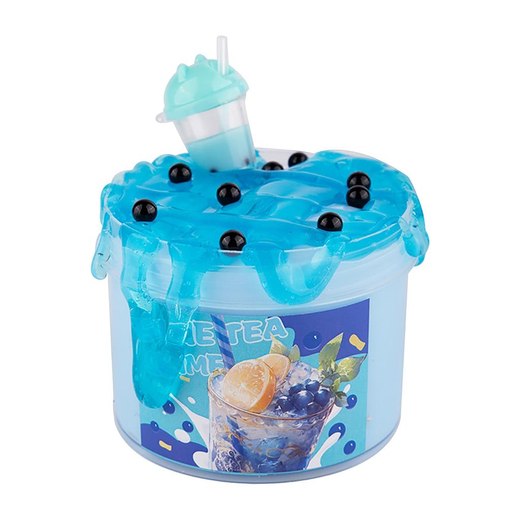 Crystal Mud Does Not Stick To Your Hands Pearl Milk Tea Slime Bubble Glue Children's Toy Set Decompression Color Mud
