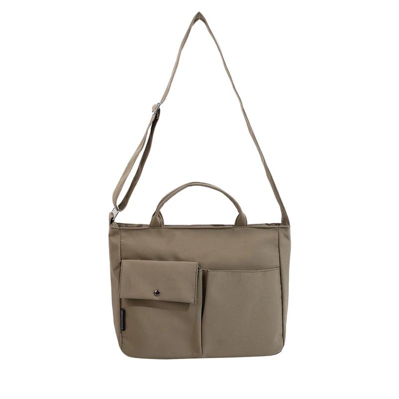 

Сумки через плечо из холста на молнии для женщин, однотонные сумки через плечо, вместительная сумка-мессенджер, мода