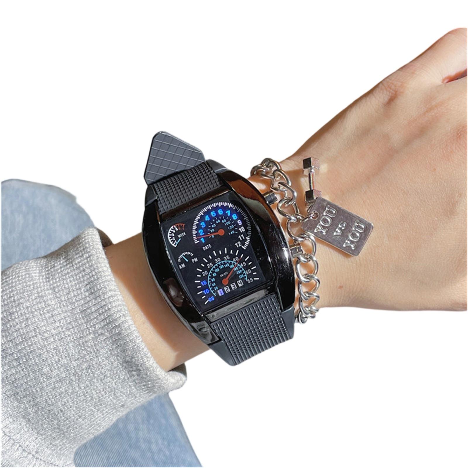 

Мужские водонепроницаемые светящиеся наручные часы-будильник для бега One Size чёрный