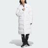 Adidas Puffy Long Down Jacket 530 Logo Print Sports Casual Hooded Down Coat Men Jacket White IV7559