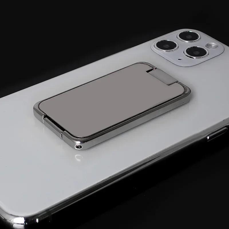 

Держатель-кольцо для пальца для мобильного телефона Складная подставка Выдвижной настольный магнитный кронштейн для iPhone 15 14 Аксессуары для телефона-планшета серебряный