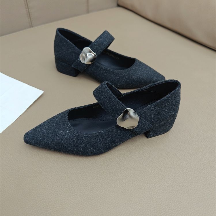 Fashion Hot Selling 2025 New Shoes Woman Comfortable Square Toe Female Footwear on Heels Summer Spring High Mary Janes Shoes Woman Flats