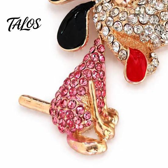 Bag Charm with Lobster Clasp Rhinestone Dog Keychain, Backpack Purse Puppy Clasp, Golden Plated Keyring Decorative Pendant Handbag Accessory