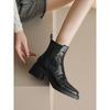 British style thick-soled thick-heeled Chelsea short boots women's 2025 autumn and winter new velvet Martin boots