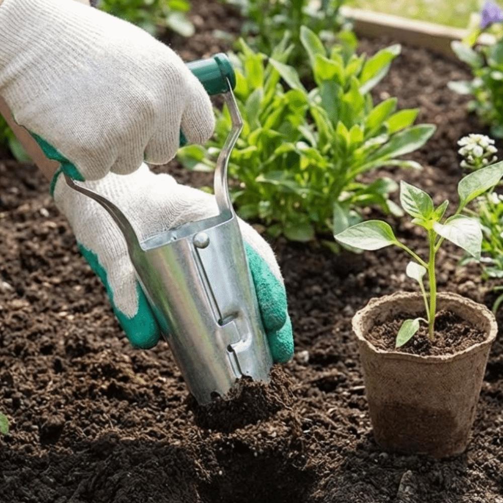 Handheld Seedling Transplanting Cylinder Plastic Handle Hole Punch Digger Planting Machine Efficient Vegetable Planter