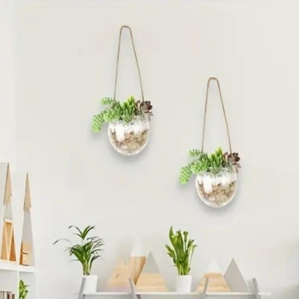 Nádherná Nástěnná Váza Průhledný Květináč Odolná Hydroponická Závěsná Váza Obývací Pokoj