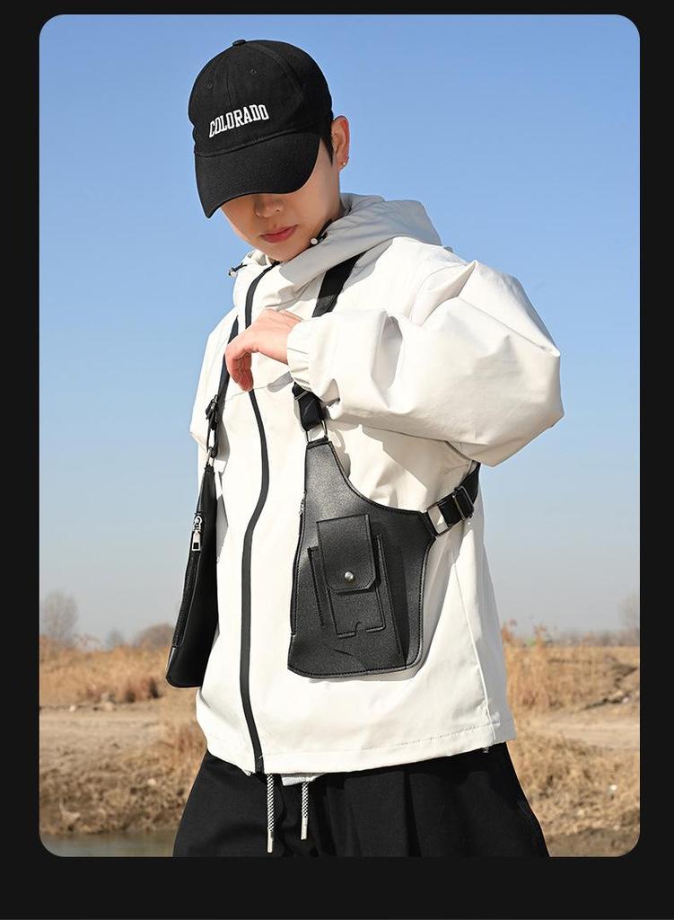 Borsa da telefono in pelle alla moda 2026 Unisex da ascella & Borsa da petto gilet cool