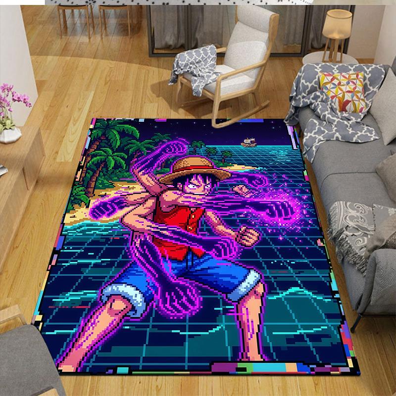 Luffy Home Sofa Decoration for Living Room & Bedroom, Non‑Slip Play Flannel Floor Mat for Game Room