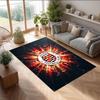 Fulham Football Print Crystal Velvet Rug, Comfortable Water Absorbent Non Slip Indoor Floor Carpet