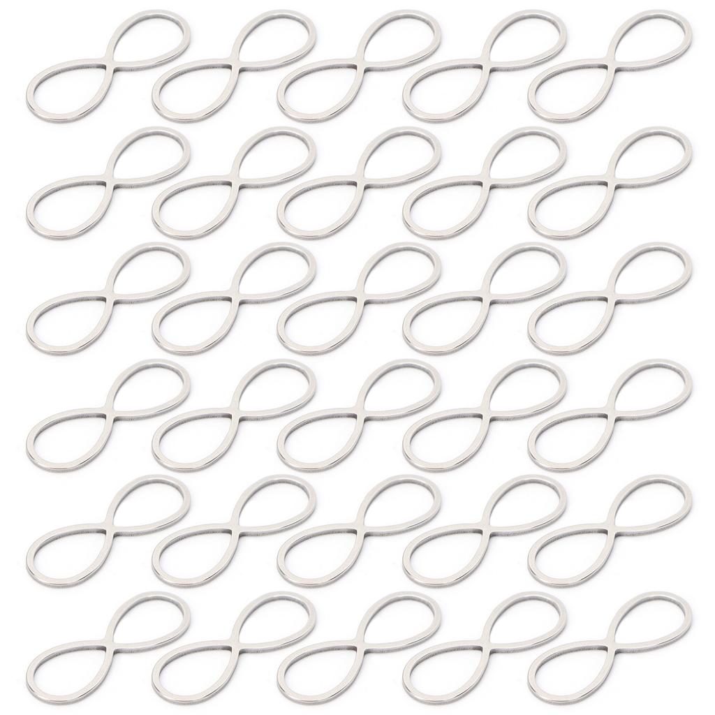 30Pcs Stainless Steel Hollow Pendant Bezel 8Shape Metal Resin Frame Jewelry Making Open Bezel
