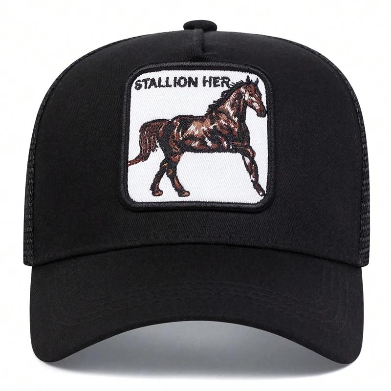 Unisex STALLION HER Letter Embroidery Baseball Net Caps Spring Summer Outdoor Adjustable Casual Hats Hip Hop Hat Sunscreen Hat