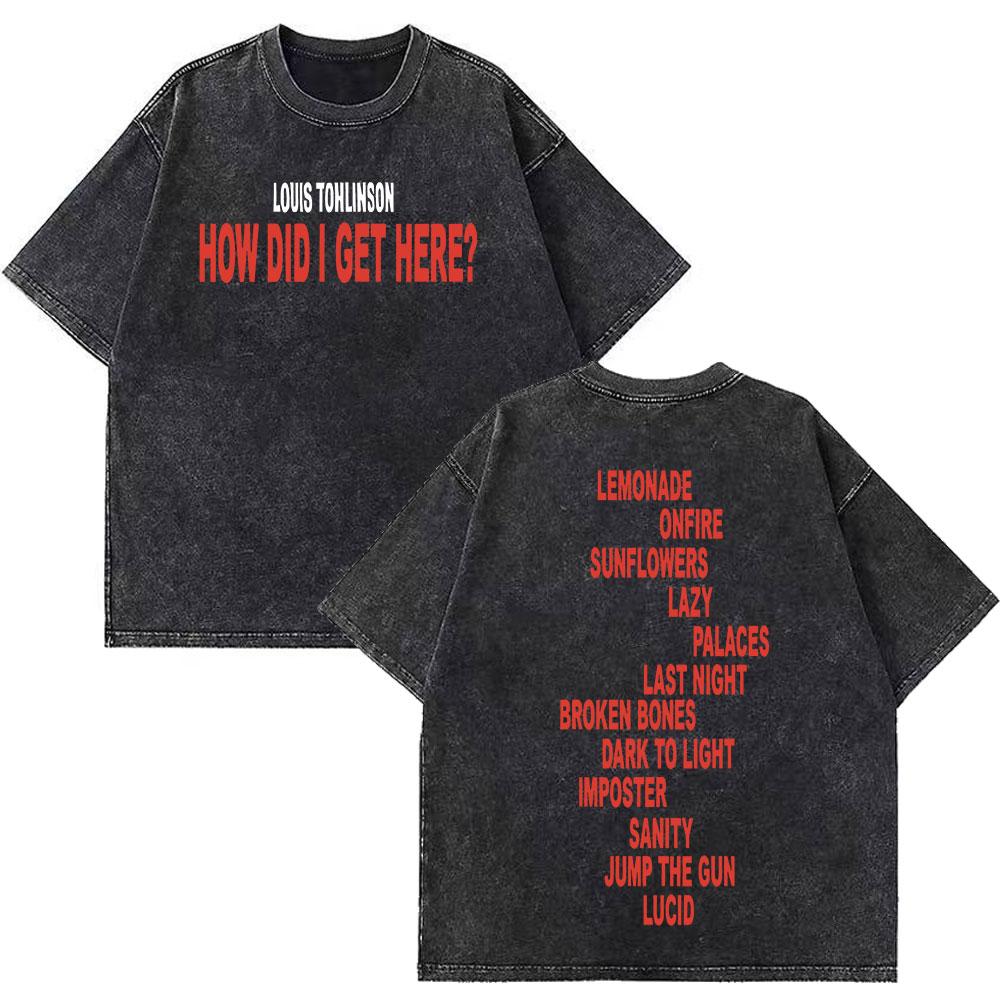 Louis Tomlinson Lemonade Tour Merch Vintage Washed T Shirt Unisex Summer Fashion Tshirts Oversized Aesthetic Trendy Tshirts