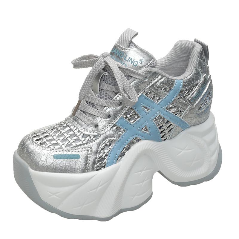 

Thick-soled retro woven hollow dad shoes women 2025 summer new Internet celebrity explosion small casual sports shoes 39 небесно-голубой