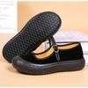 Cloth Shoes Women's Shoes Black Work Shoes Medium Old Mother Shoes Dance Shoes Flat Heel Platform One-word Buckle Shoes