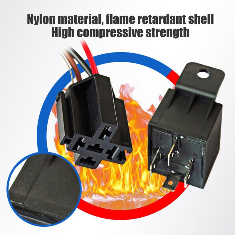 Electric Fan Relay Kit 12V40A Fan Cooling Kit With Thermostat Waterproof Accessories With Temperature Sensor For Rainy Days