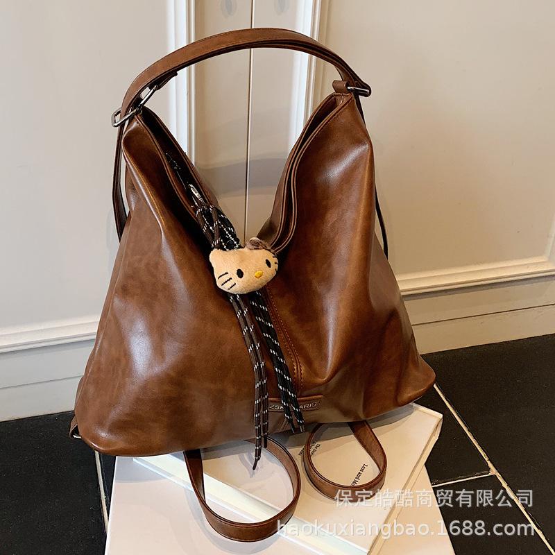 Tote Bag Women's Large Capacity 2025 New Casual Versatile Shoulder Messenger Commuter Bag Multi-functional Niche Backpack