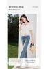French embroidery hollow V-neck short-sleeved shirt