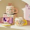 Cute Cartoon Cute Pet Doodle Animal Mug Office High value Water Cup Mobile Phone Stand Student Ceramic Cup