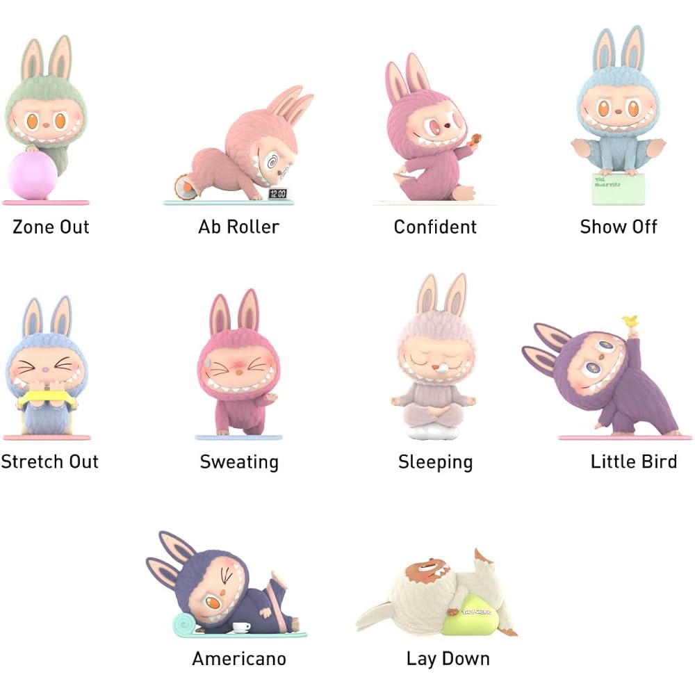 Pop Mart The Monsters Lazy Yoga Series Assorted Box 10 Pieces Vinyl Figures Collectible Toys
