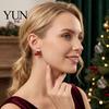 Cute Holiday Party Jewelry 1 Pair Christmas Stud Earrings, Sparkly Red Rhinestone Stocking for Women And Santa Hat Gifts Decorative Winter Earrings