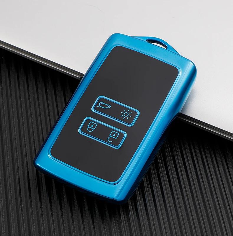 NEW TPU Car Key Case Full Cover for Renault Koleos Kadjar Megane Talisman Captur Espace Clio 2016-2019 4 Button Accessories