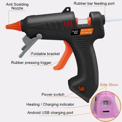 Heißklebepistole DIY Haushalt Lithiumbatterie Handgefertigt Universell Wiederaufladbar Kabellos Heißklebepistole Klebestift 7mm