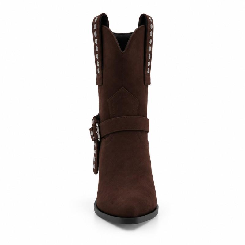 Bota Marrón Estilo Cowboy Con Hebilla Montevita Elche 105374