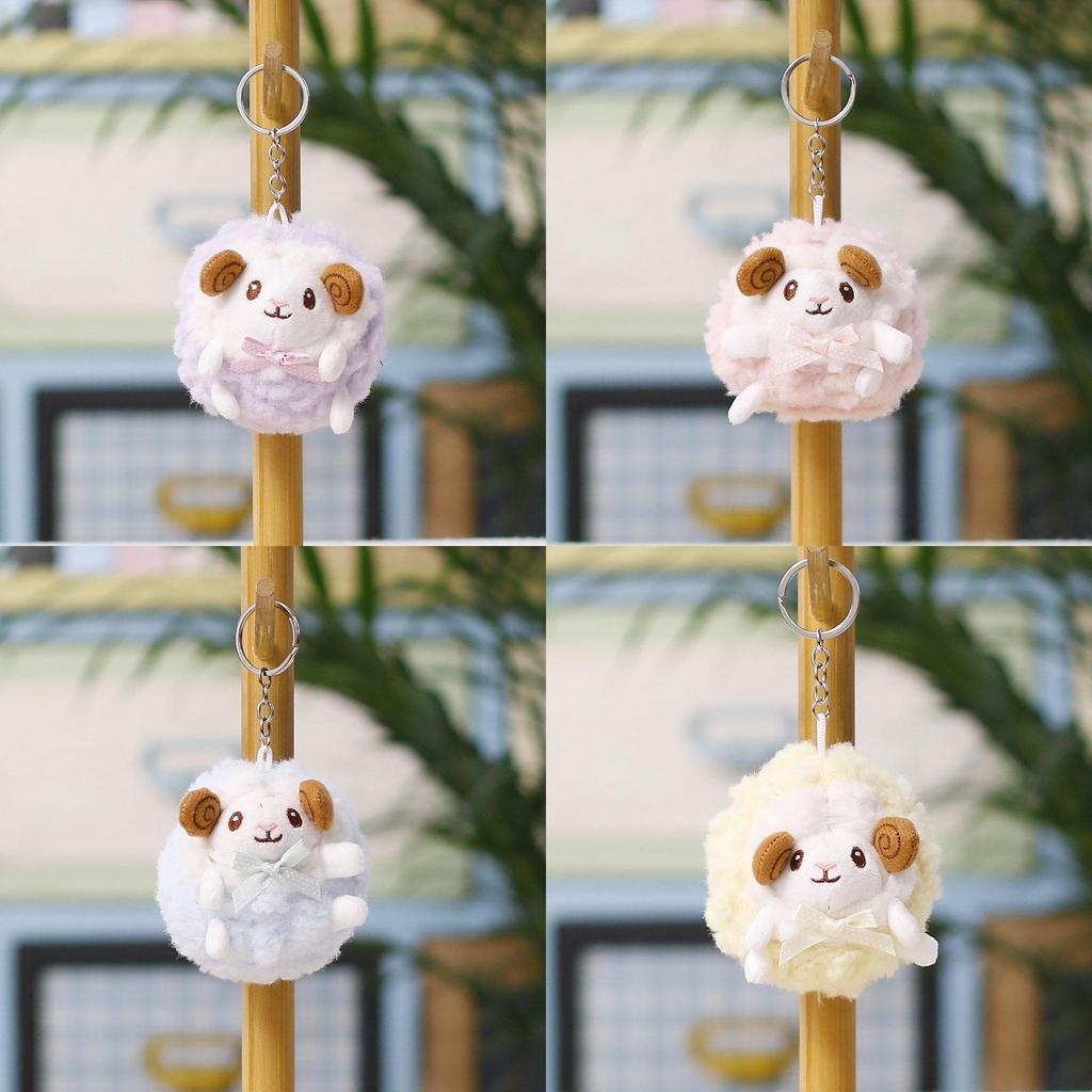 Cute Sheep Plush Keychain With Pp Cotton Filling For Gift And Decor