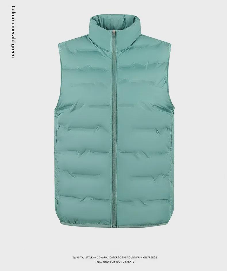 Men's and Women's Graphene Heated Light Duck Down Vest with Stand Collar