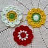 Handmade Crochet Flower Coaster Heat-Resistant Cup Mat for Mugs Glasses Soft Non-Slip Absorbent Table Protector Mat Cute Kitchen Desk