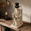 Shelf Display Skull Reader Figure for Desk Accent, Toilet Seat Book Scene, and Dark Humor Room Theme Presentation Piece for Seasonal Use