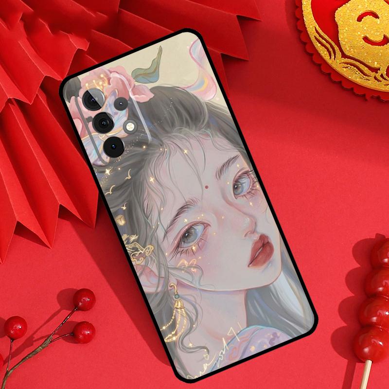 Cute And Beauty Girl Color Painting Case For Samsung Galaxy M15 M55 M31 M13 M11 M12 M14 M06 M16 M36 M56 M53 M32 M52 M35 M34 M54