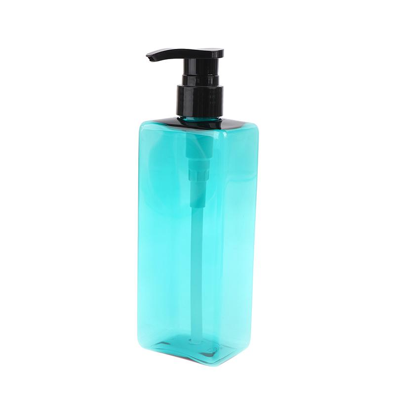 500ml Square PET Plastic Pump Bottles, Refillable and Durable – for Body Lotion, Shower Gel, Shampoo, and Liquid Soap